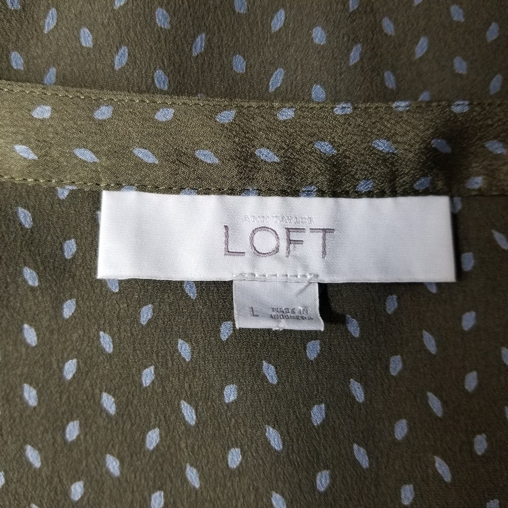 Ann Taylor LOFT Womens Popover Top L Brown - Picture 7 of 7